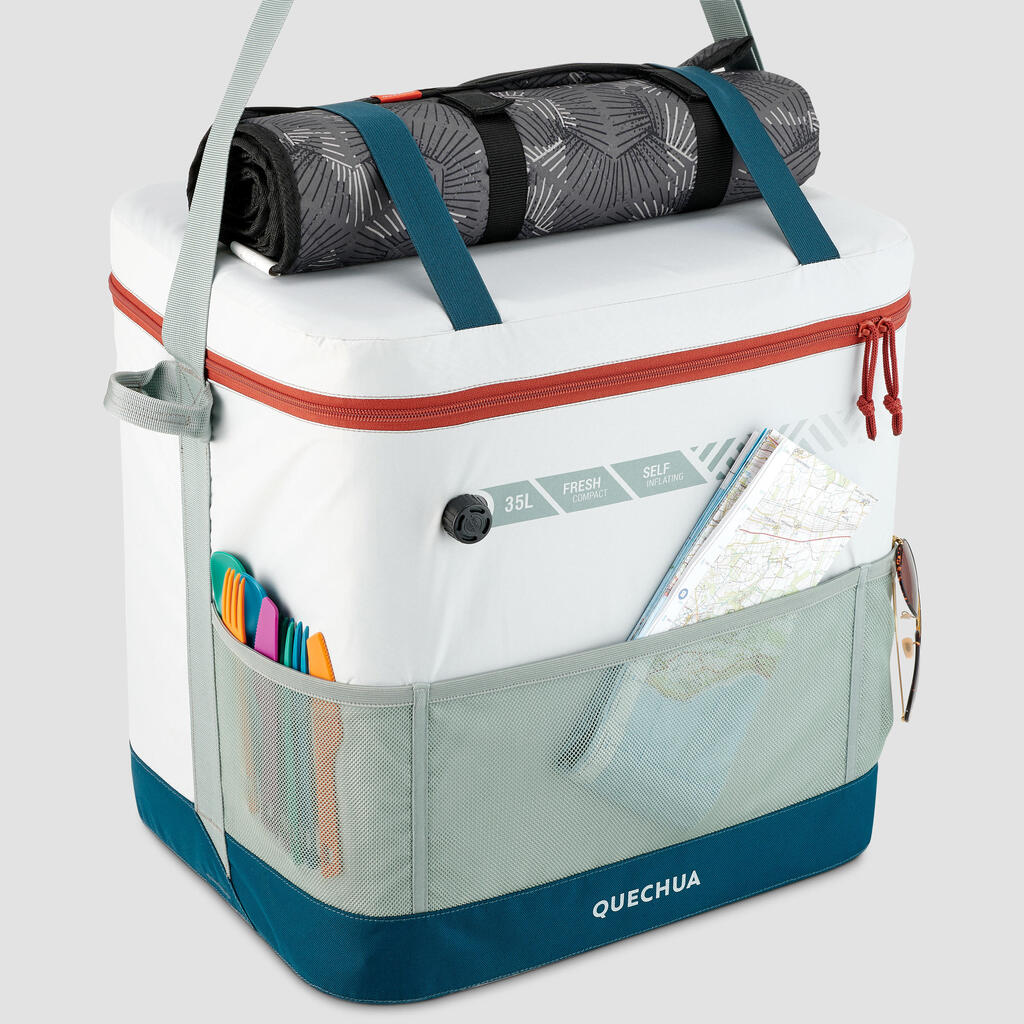 GLACIERE SOUPLE DE CAMPING - 35 LITRES - CONSERVATION AU FRAIS 17 HEURES